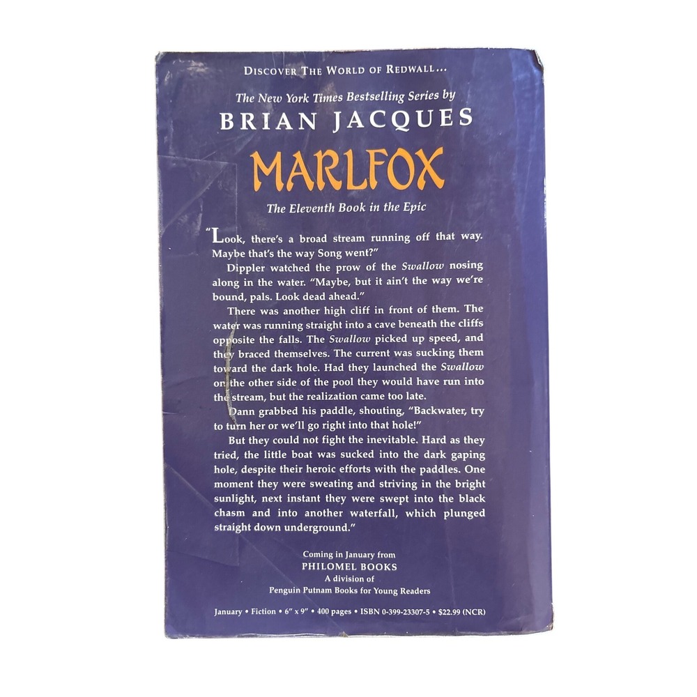 Brian Jacques Marlfox Redwall Series Book 11 Advance Reading Copy ARC 1999 - Picture 3 of 15